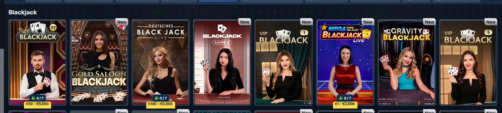 BetRepublic live blackjack table with real dealer