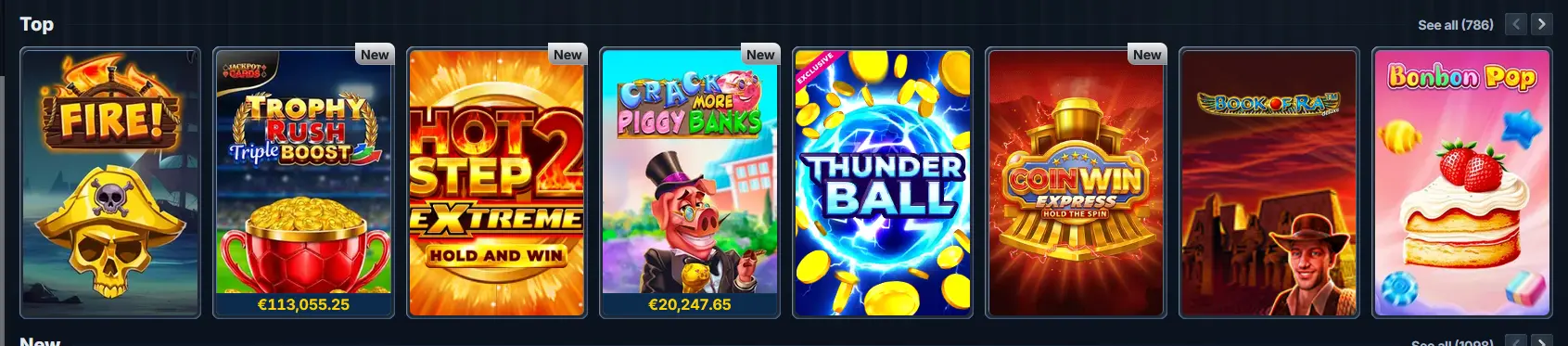 BetRepublic online slots section with Megaways and bonus buy titles